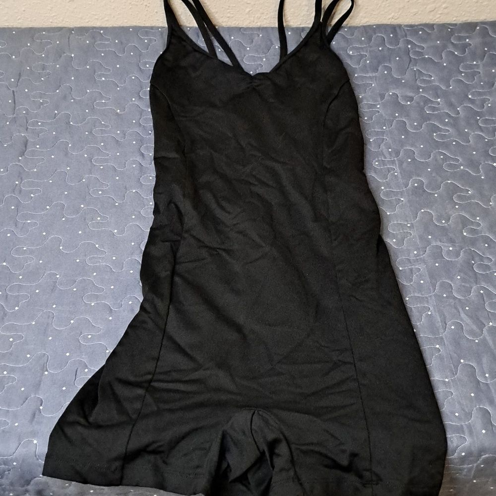 Revolution strappy back biketard black size large